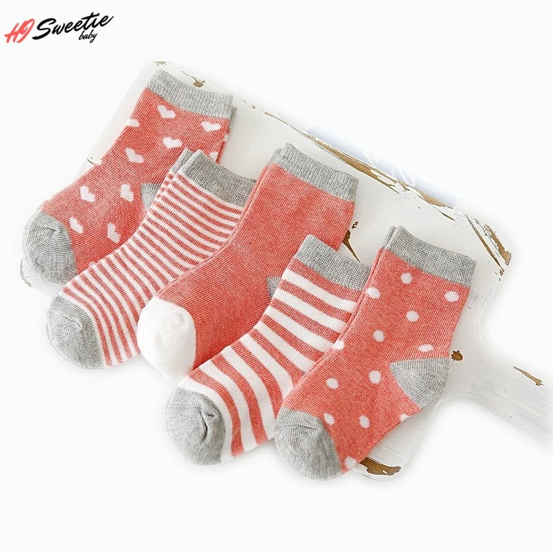 5Pairs Baby Socks Cotton Soft