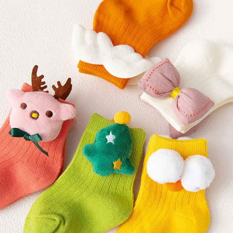 Korean Kawaii Children Candy Color Socks Cute Cartoon Middle Tube Baby Socks Newborn Infant Toddle Socks Baby Boys Girls Socks