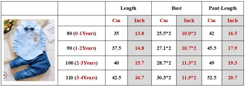 Casual Bow Tie Shirt+Pants 2pcs Sets  Denim Outfits