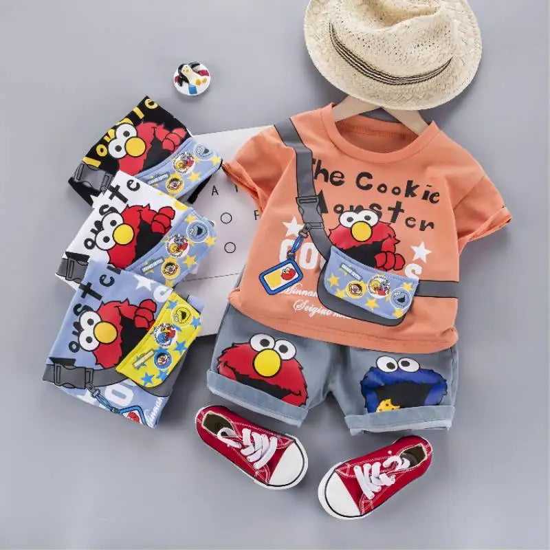 Tshirt +Denim Shorts 2 Pcs sets
