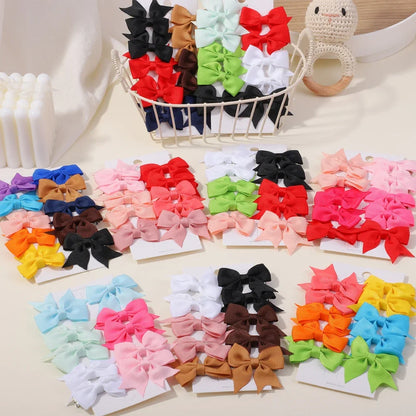 Kids Solid Color Ribbon Baby Bows 10Pcs/lot Hair