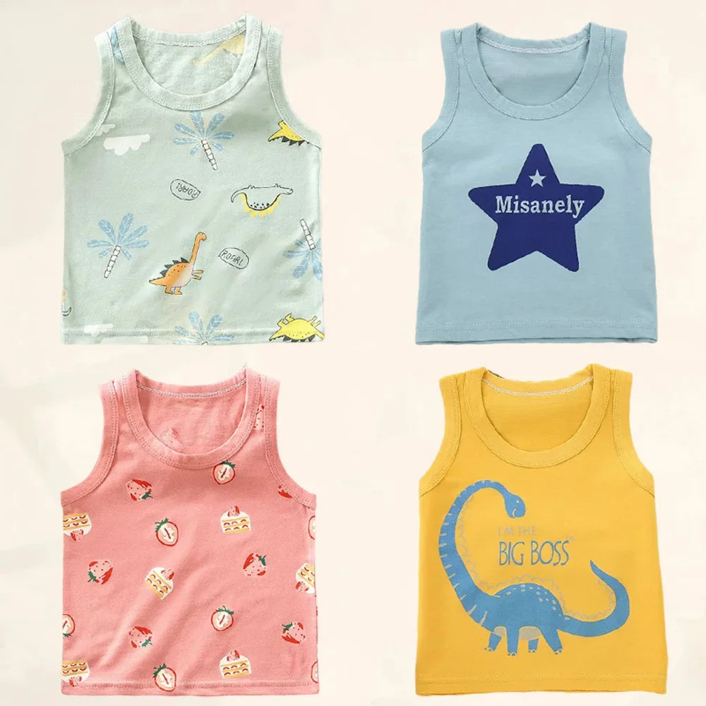 Sleeveless Breathable Cotton Children tank