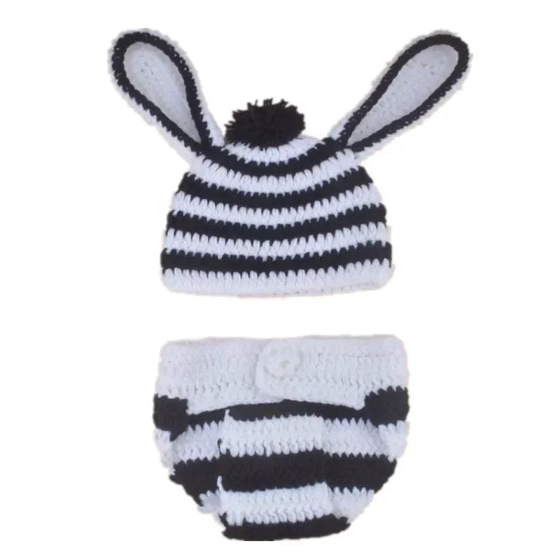 Lovely Dog Photo Shoot Props for Newborns Photography Accessories Boy Girl Birth Clothes Set New Born Knitted Costume Outfit