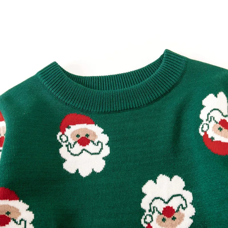 Winter Festive Santa Print Christmas Sweater