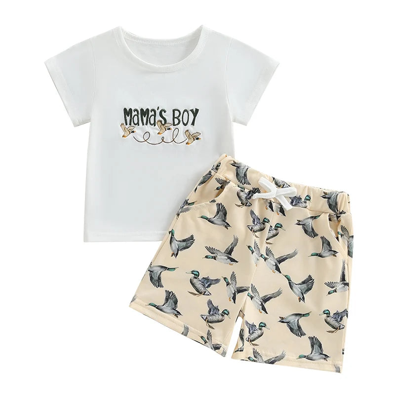 Short Sleeve T-shirts + Elastic Waist Shorts