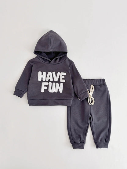 Boys/ Girls Hoodies Suit Casual Style Letter Print 2PCS Sets