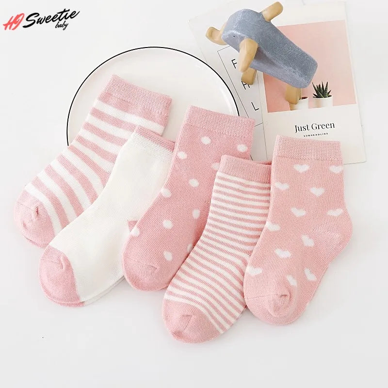 5Pairs Baby Socks Cotton Soft