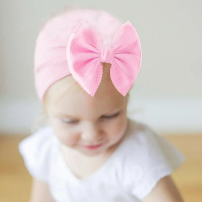 Baby Girl Cotton Turban Big Bow Hat