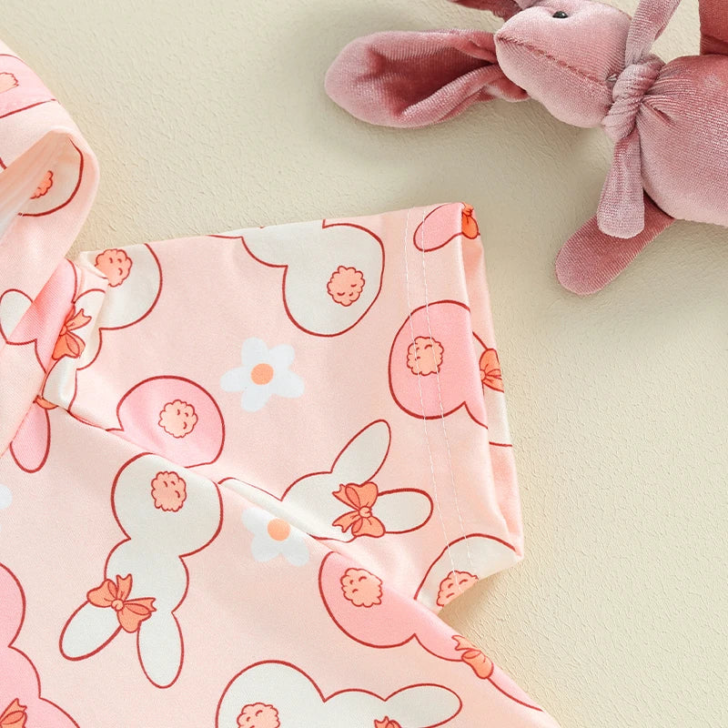 Short Sleeve Hoodie with Bunny Ear