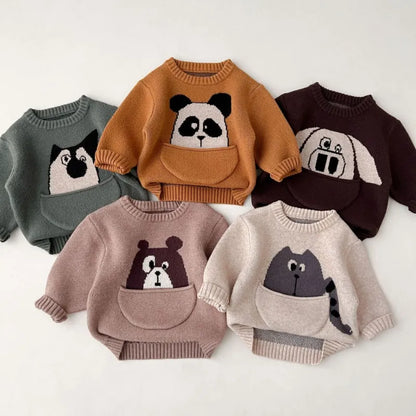 Long Sleeve Cartoon Animal Pullover