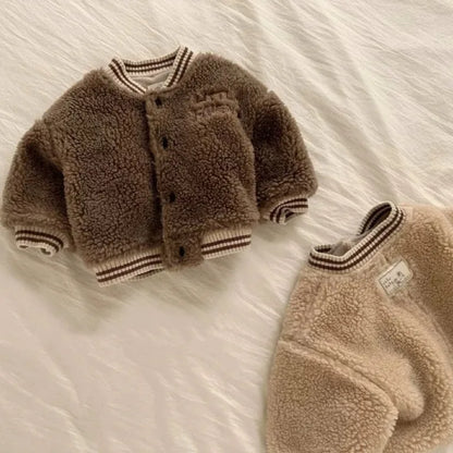 Baby Velvet Baseball Coat