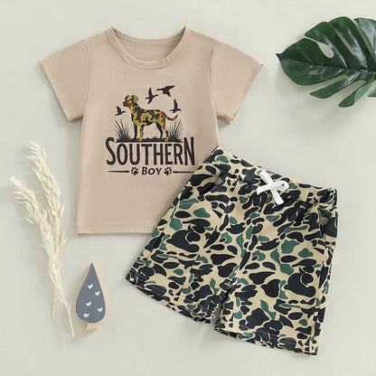 Short Sleeve T-shirts + Elastic Waist Shorts