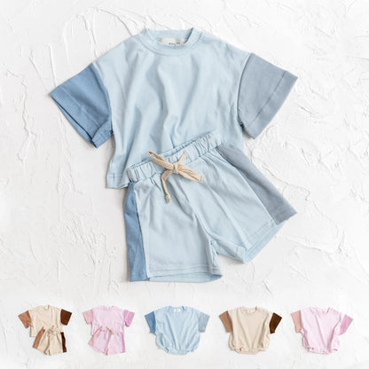 Short Sleeve Top+Shorts Sets