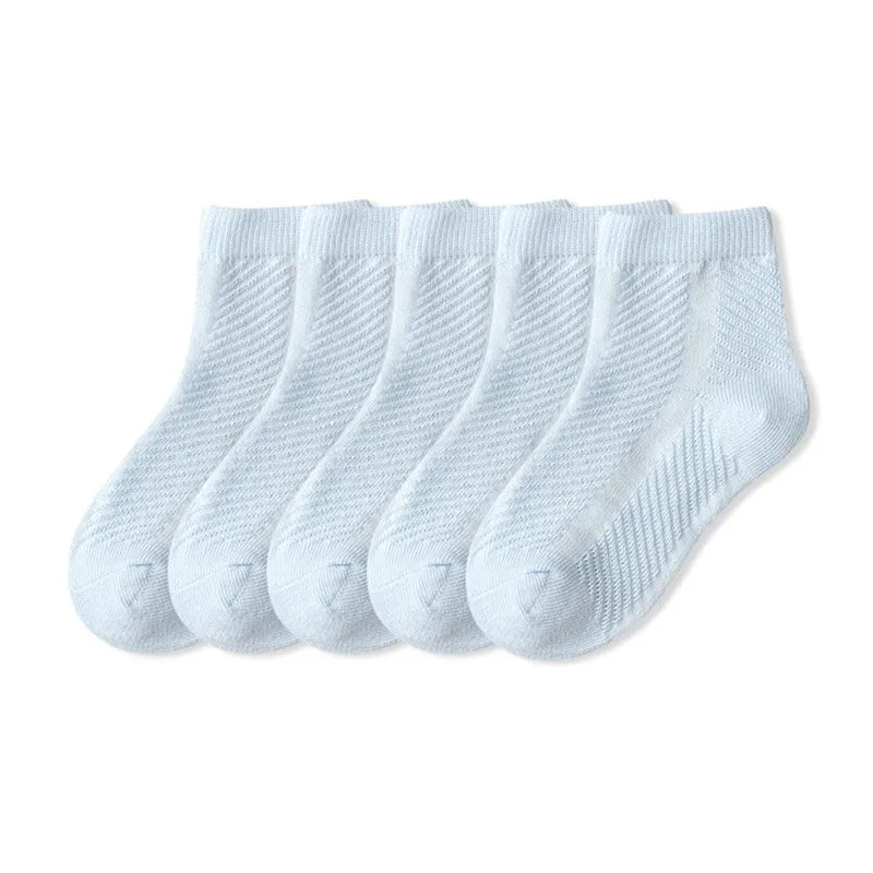 5 Pairs Children Socks Cotton Breathable Mesh