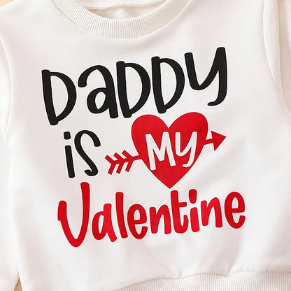 Girl Valentines Day Outfit Daddy is My Valentine Sweatshirt