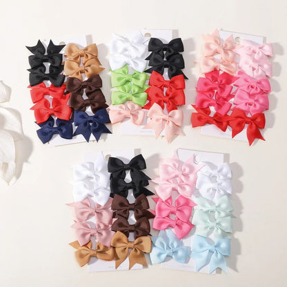 Kids Solid Color Ribbon Baby Bows 10Pcs/lot Hair