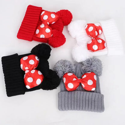 Cute Dot Big Bow Beanie