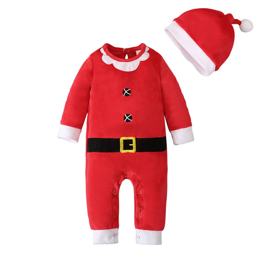 Toddler Baby Christmas Santa Claus Romper outfit.