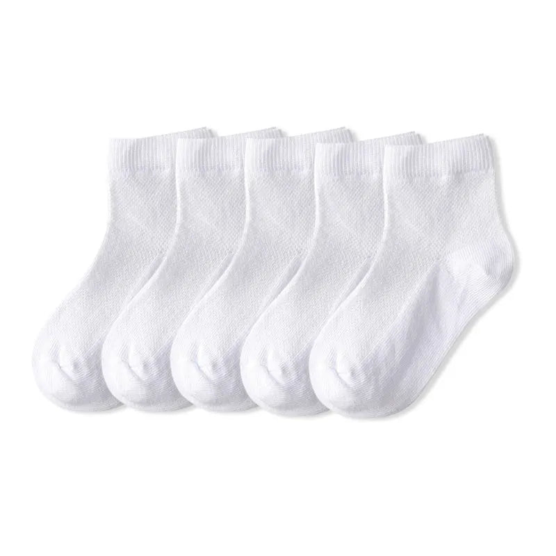 5 Pairs Children Socks Cotton Breathable Mesh