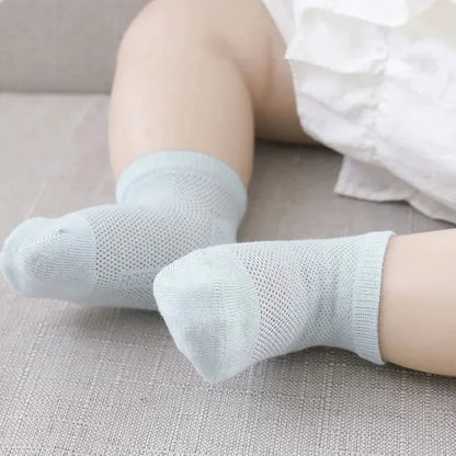 3 Pair Baby Sock Solid Color Mesh