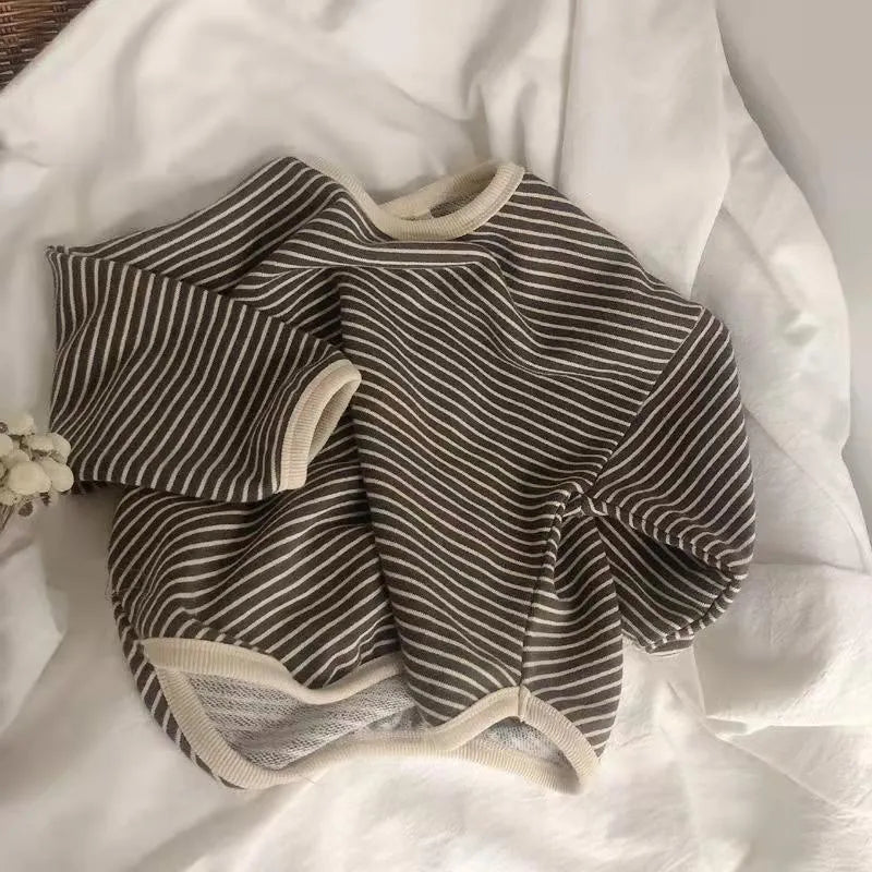 Cotton Children's Clothing Long Sleeve T-shirts Striped