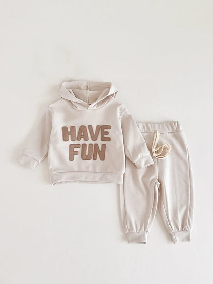 Boys/ Girls Hoodies Suit Casual Style Letter Print 2PCS Sets