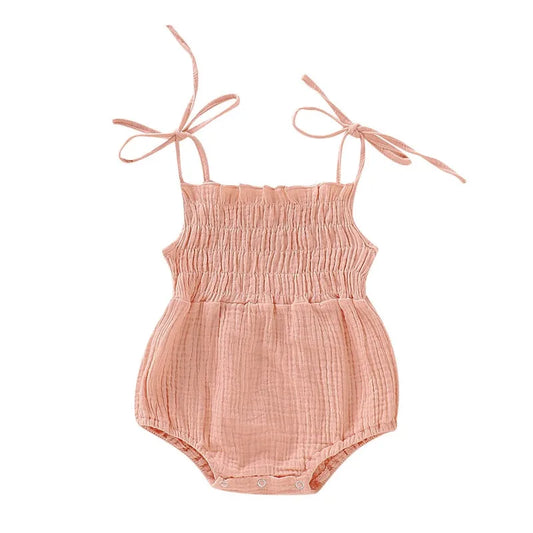 Solid Color Sleeveless Romper