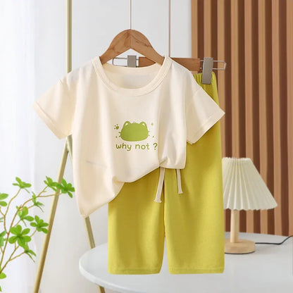 2024 Summer Children Clothes Sets Sports School Outfits for Baby Girl Boy Suit T-shirts+Pants 2 Piece Kids 1-8Yrs Clothing