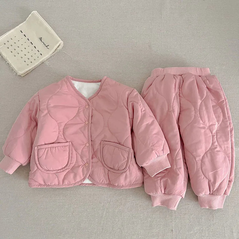 Infant Baby Clothing Set Thicken Jacket + Pants Warm