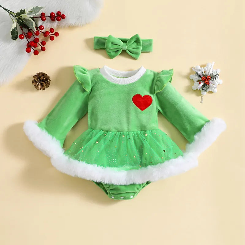 Christmas Newborn Baby Girls Rompers Dress