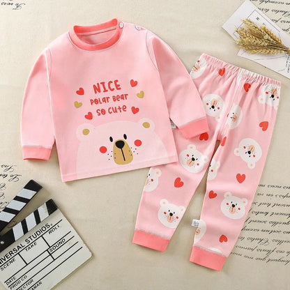 Cartoon Pajamas Baby Boys Girls Sleepwear Home Clothes Cotton