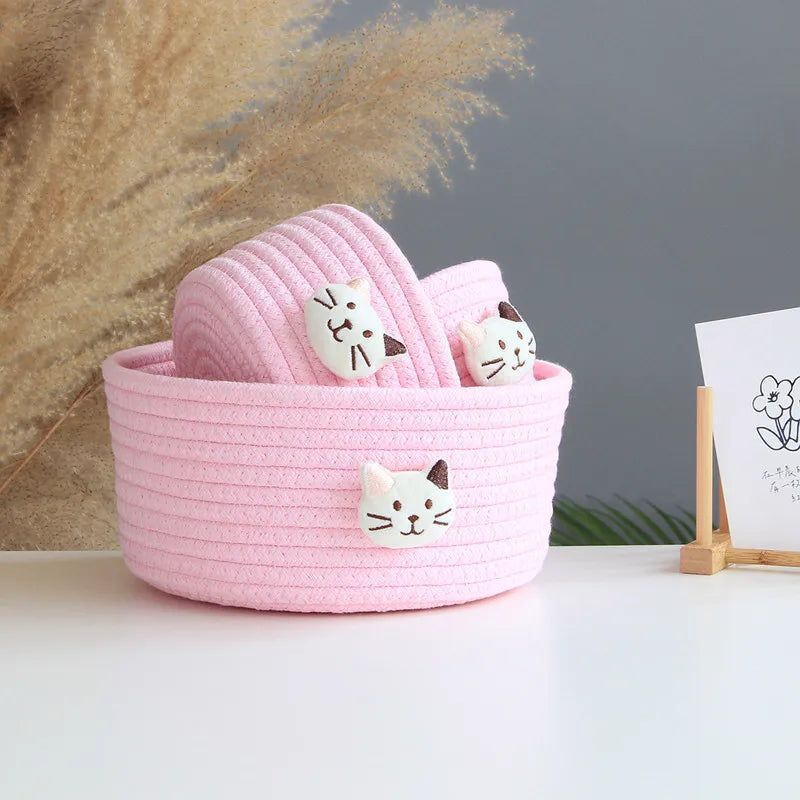 Cartoon Animals Hand Woven Storage Basket