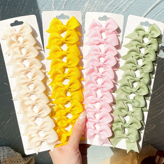 Colorful Ribbon Bowknot 10Pcs Hair Clip