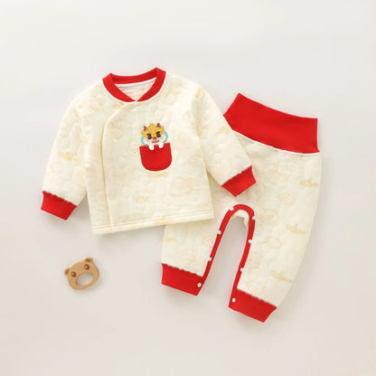 Baby Girl Outfit Combed Cotton Long Sleeve Tops Pants Two Pieces Autumn Winter Infant Clothing Baby Clothes Set