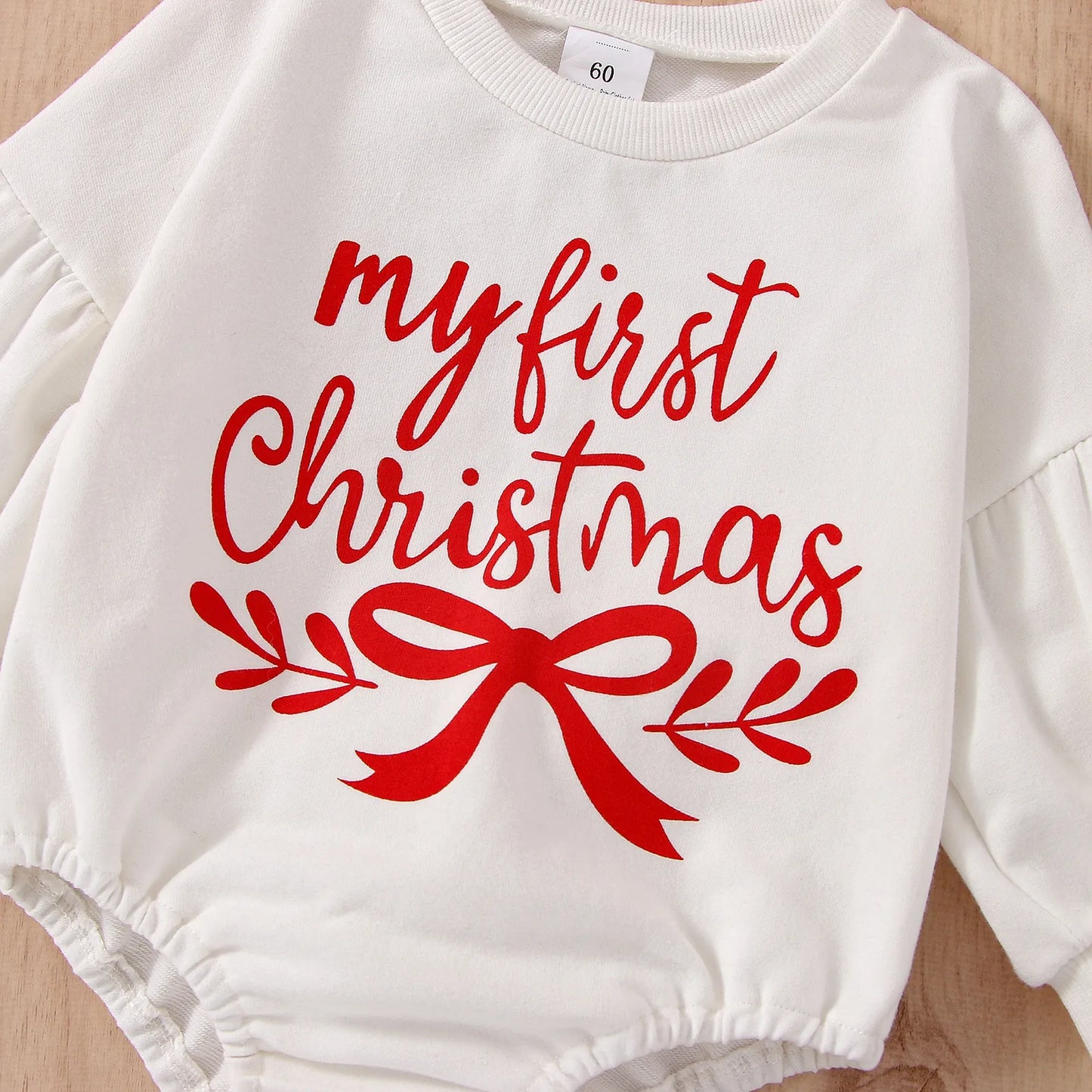 Joyful First Christmas 3Pcs Baby Girl Outfit Set