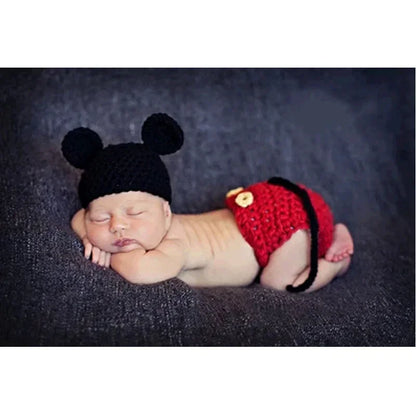 Lovely Dog Photo Shoot Props for Newborns Photography Accessories Boy Girl Birth Clothes Set New Born Knitted Costume Outfit