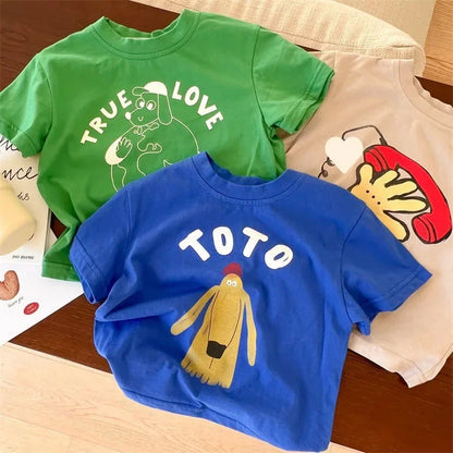 Short-sleeve Shirts Cartoon Children Outerwear