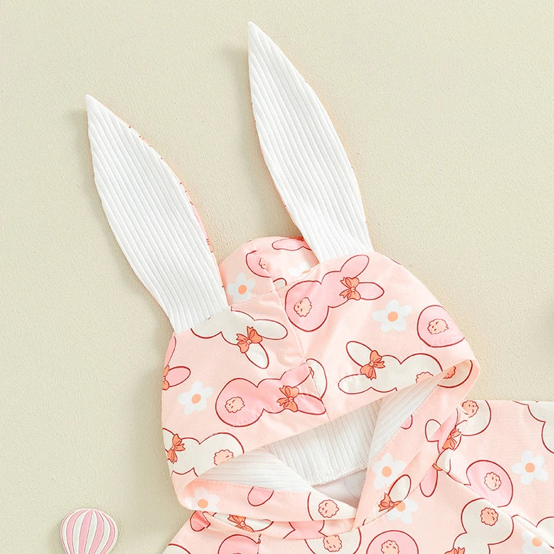 Short Sleeve Hoodie with Bunny Ear