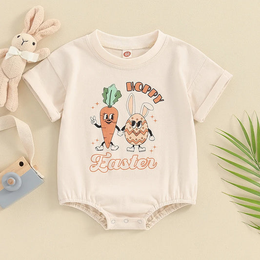 Cute Bunny Printed Short Sleeve romper