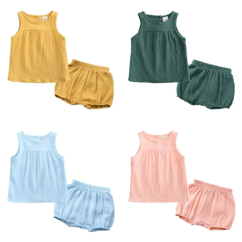 Sleeveless Vest+Shorts 2 PCS