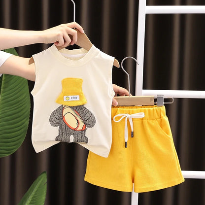 New Summer Baby Girls Clothes Children Boys Vest Shorts 2Pcs/Sets Infant Outfits Toddler Casual Sports Costume Kids Tracksuits