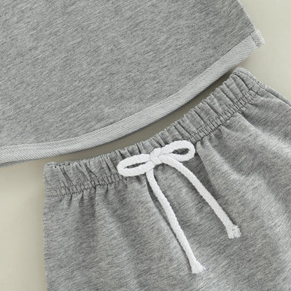 2Pcs Summer Clothing Casual Sleeveless Hooded Top + Shorts