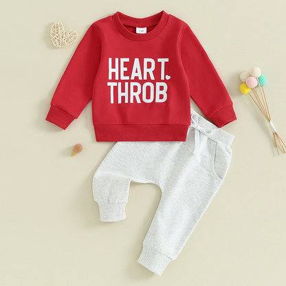 Toddler Valentines Day Outfit “heart throb” sweatshirt