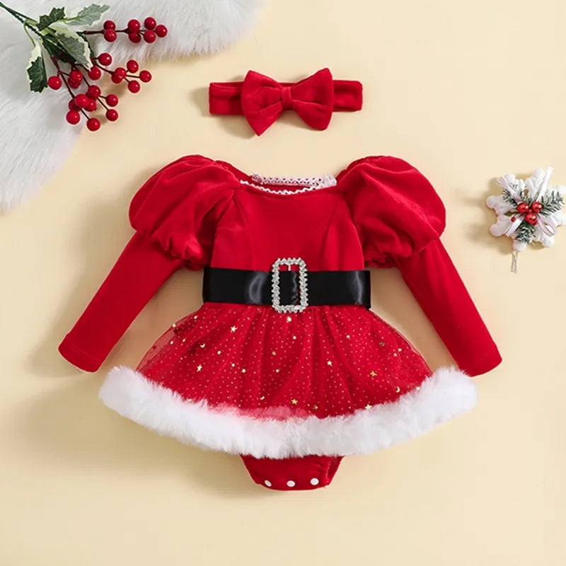 Christmas Newborn Baby Girls Rompers Dress