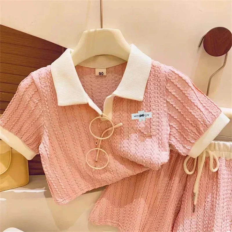 Baby Girls Clothes Set Summer Kids Cute Sweet Short Sleeve Top+Shorts 2Pcs Outfits Children Casual Comforts Sportswear Suits