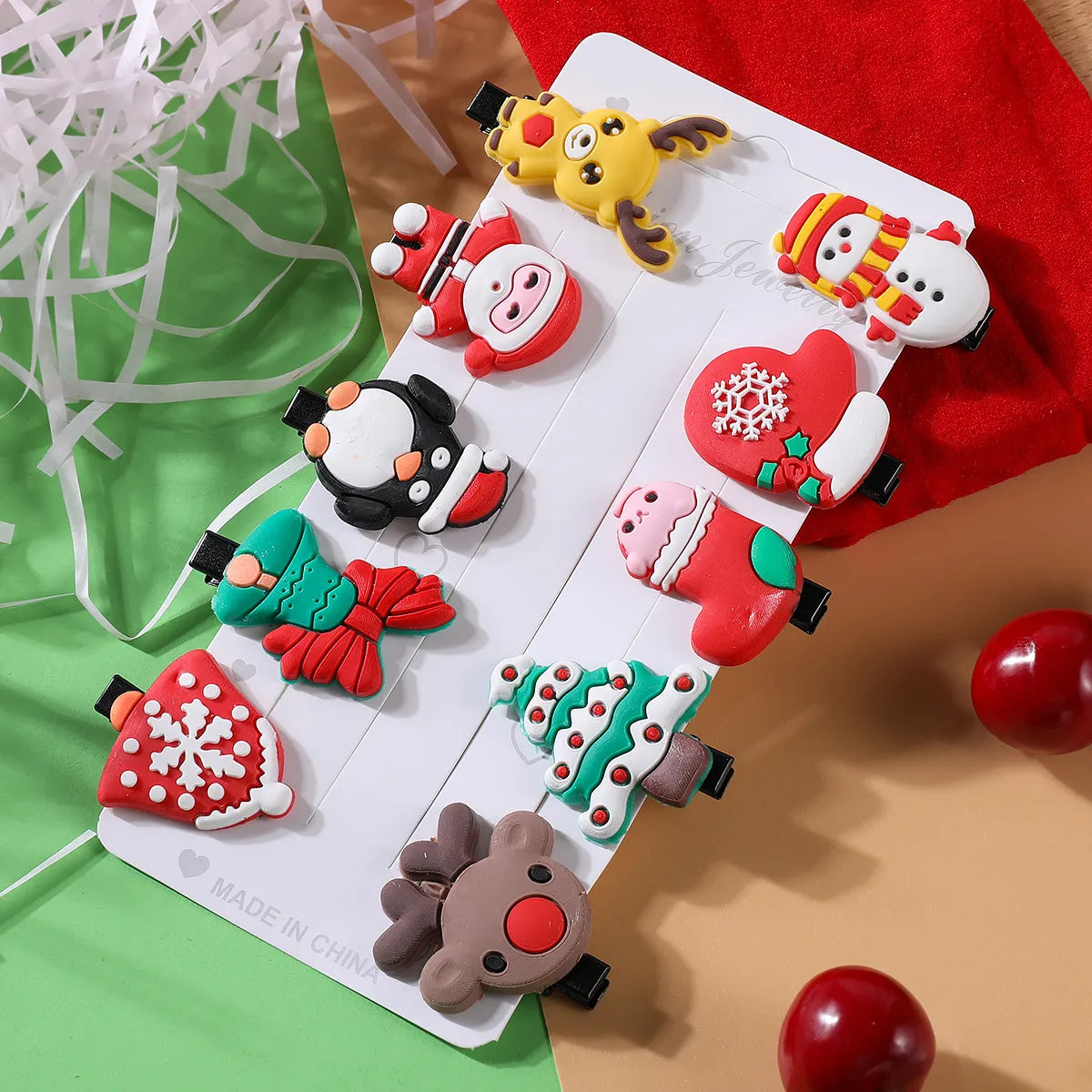 Cute Christmas Hair Clips 10PCS/Set