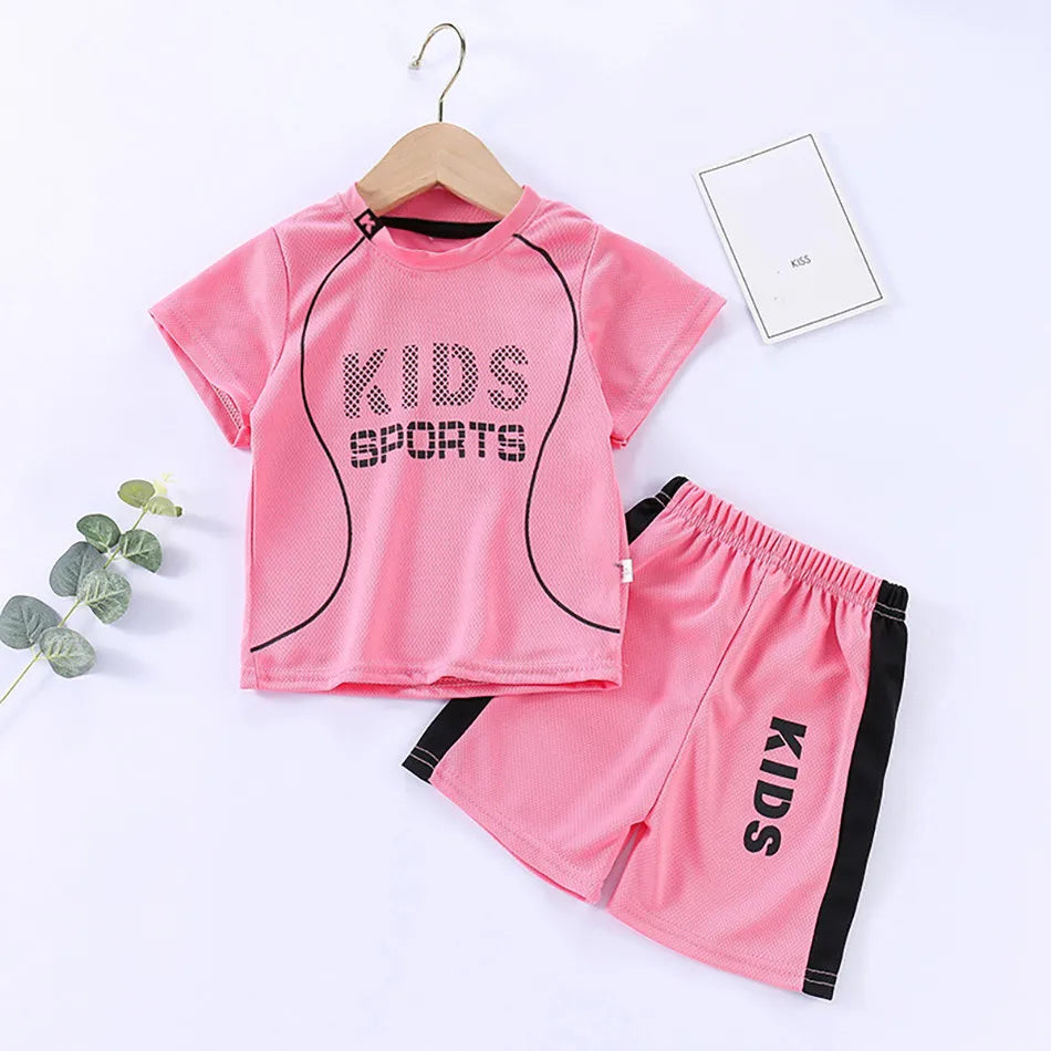 Tops Bottoms Kids 2 Pcs Clothing Set Children Sport Clothes