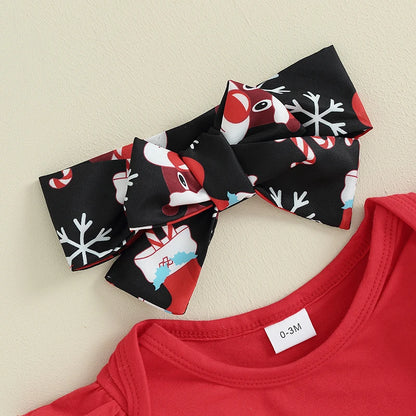 Baby Girl Christmas Joyful Letters Outfit