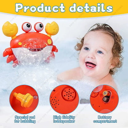 Crab Shaped Baby Bubble Bath Toys with Music Maker for Bathtub Baby Bath Toys Parent Child Toys Bubble Machine During Bath Time