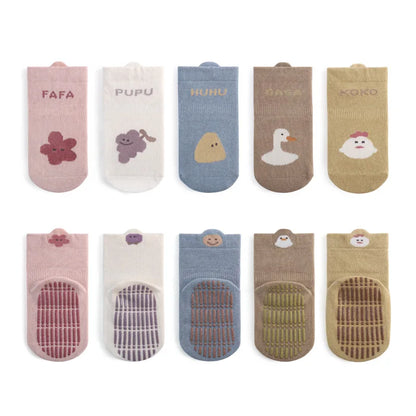 5 Pairs Toddler Cartoon Anti-slip Socks